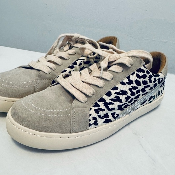 Customized Rhinestone Gray Leopard Platform Sneakers..Bling, Bling! - Picture 11 of 17